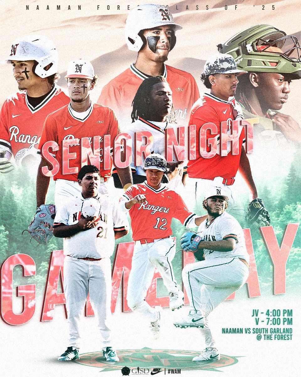 The Final Inning for these 9 Seniors 🎓⚾️

We are beyond proud of them and can’t wait to see what their future holds.

Senior Night ceremony will start at 6:30pm 

NF vs SG Tonight @ 4pm &amp; 7Pm