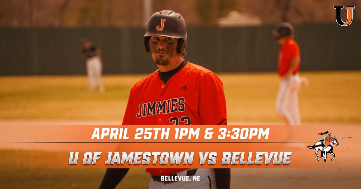 Jimmies take on Bellevue University today @ 1pm for a double header and a chance to clinch the conference this weekend! #HonJims #Jimmiepride @jimmieathletics <a href="/UJ_Jimmies/">University of Jamestown</a> @naiaball
