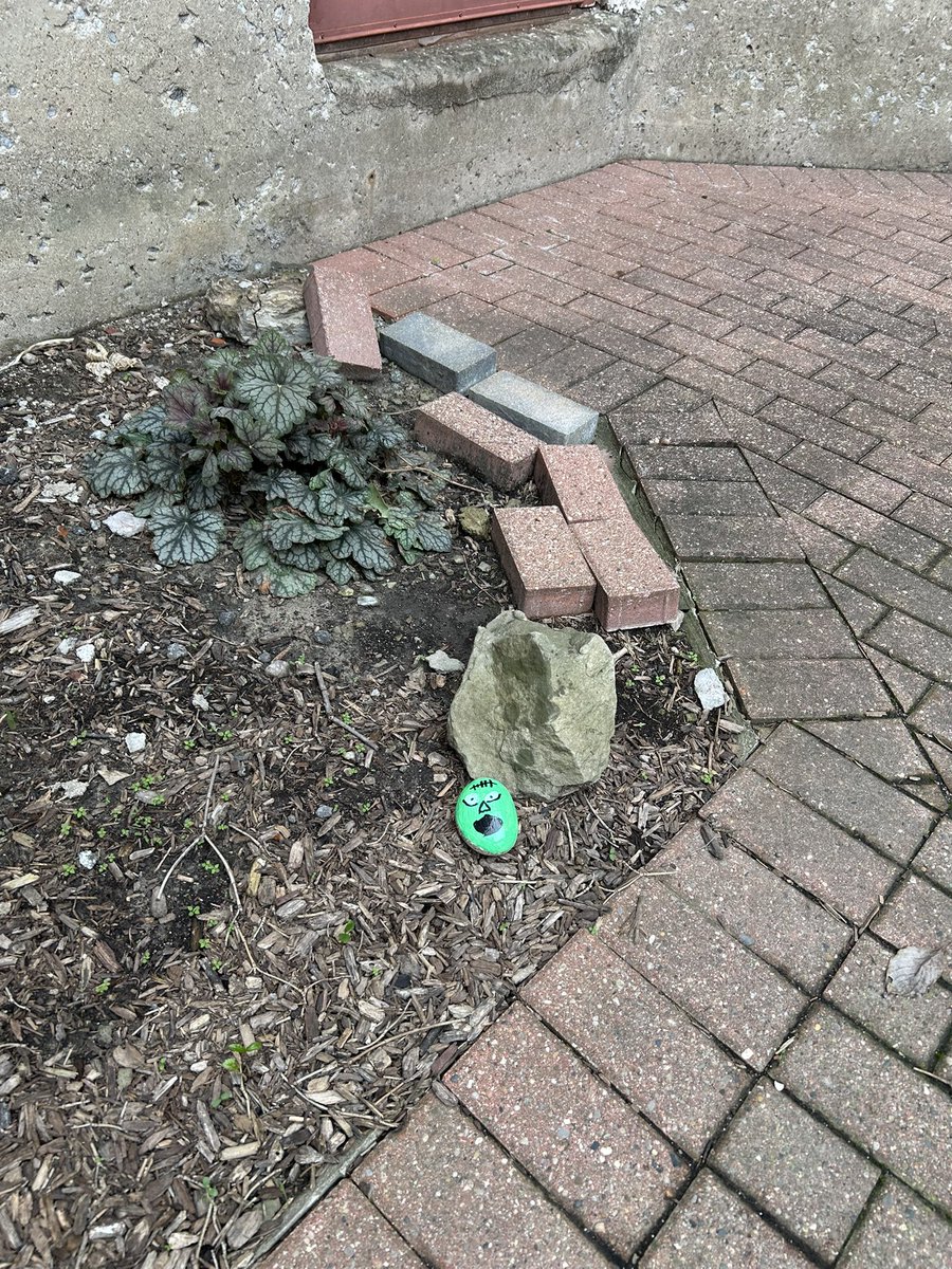 Kindness Rocks “planted” at the Monclova Community Center! #4thgraderocks