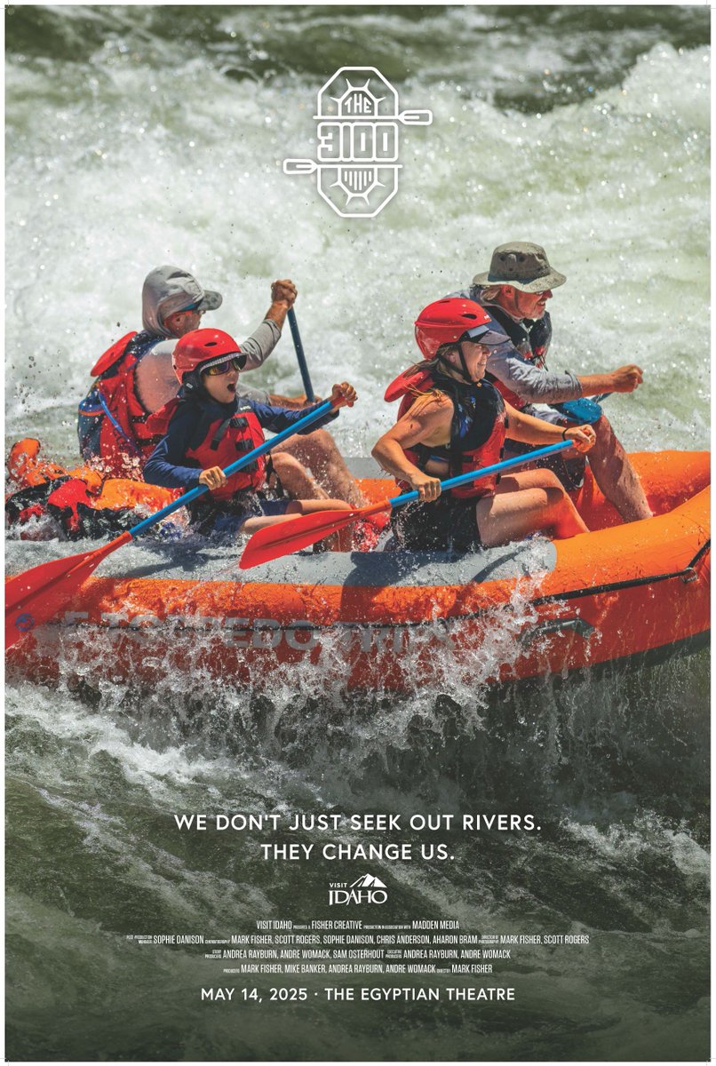 After 52 field days, 12 river trips, 7 rivers, 380+ river miles, &amp; 67TB of footage, we’re stoked to finally share "The 3100"—a new doc + 6-part docuseries on Idaho’s epic whitewater.
🎬 Doc Premieres May 14 (Boise)
📺 Series Streams May 21 (Visit Idaho YouTube)

#The3100