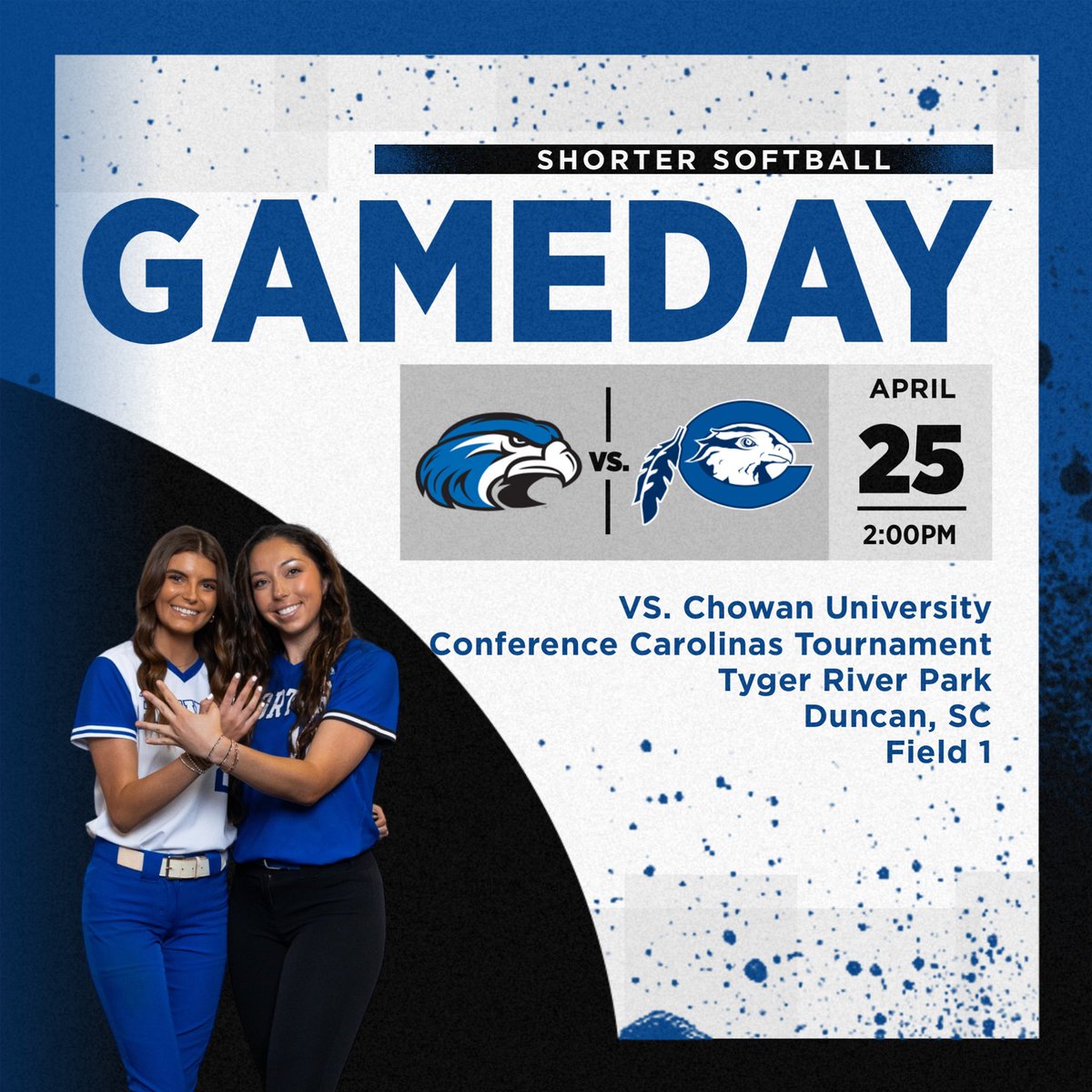 Let’s try this again.. ☀️
🆚 Chowan University 
📍 Tyger River Park, Field 1 |  Duncan, SC
⌚️ 2:00pm 
📊 swuathletics.com/sidearmstats/s…
🖥️ Conference Carolinas Digital Network