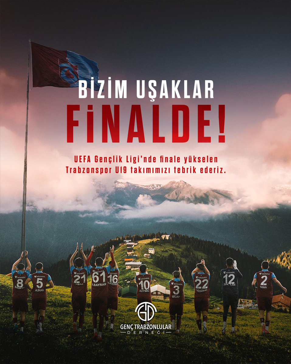 BİZİM UŞAKLAR FİNALDE! 💪

UEFA Gençlik Ligi'nde finale yükselen Trabzonspor U19 takımımızı tebrik ederiz.

Gururumuzsunuz! ♥️💙

#GençTrabzonlularDerneği
