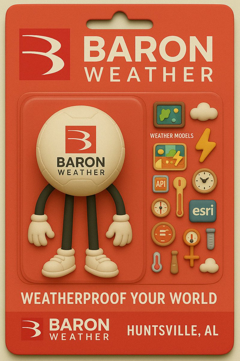 Introducing the Baron Weather starter pack! From our weather radars to data-driven solutions, we’ve got you covered! These fun, claymation-inspired figures capture the heart of Baron Weather – a company built on innovation and a commitment to weatherproofing your world.

Which