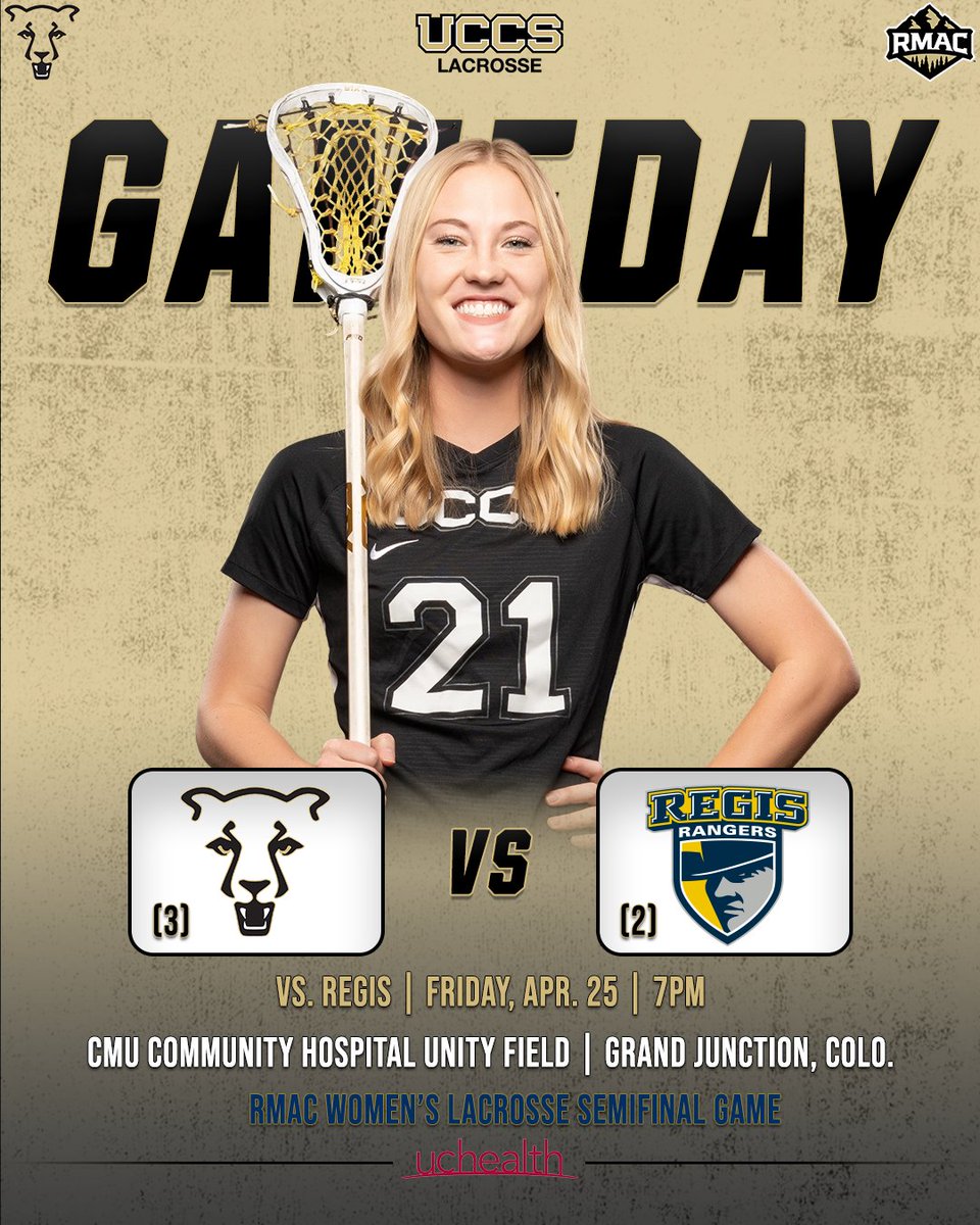 🥍 GAMEDAY🥍

🆚 (2) Regis
📍 Grand Junction, Colo.
🏟️ CMU Community Hospital Unity Field
⌚ 7 p.m.
📊 stats.statbroadcast.com/broadcast/?id=…
🎥 rmacnetwork.com/gomountainlion…

#GoMountainLions #RMACwlax
