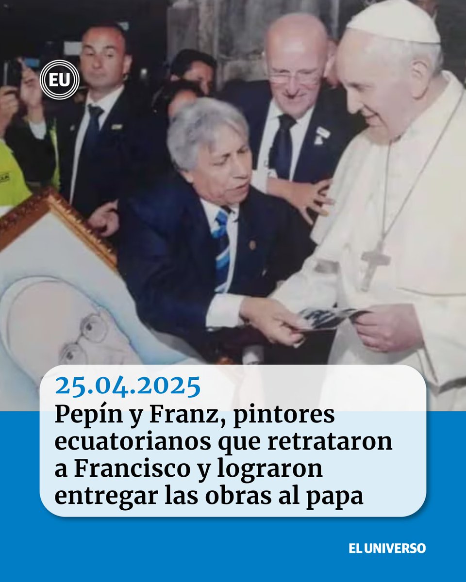eluniversocom's tweet image. #Pepín y Franz, pintores ecuatorianos que retrataron a #Francisco y lograron entregar las obras al papa ow.ly/HbIo50VHPg5