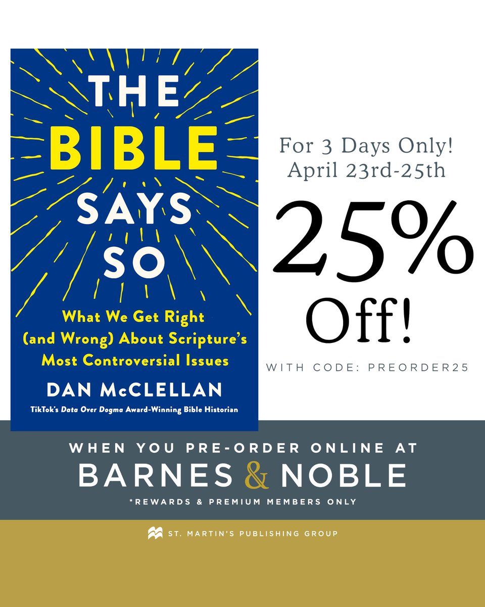 maklelan's tweet image. Today&apos;s the last day Barnes &amp;amp; Noble&apos;s rewards &amp;amp; premium members can get 25% off their preorder of The Bible Says So (which drops on Tuesday!) with the code PREORDER25.