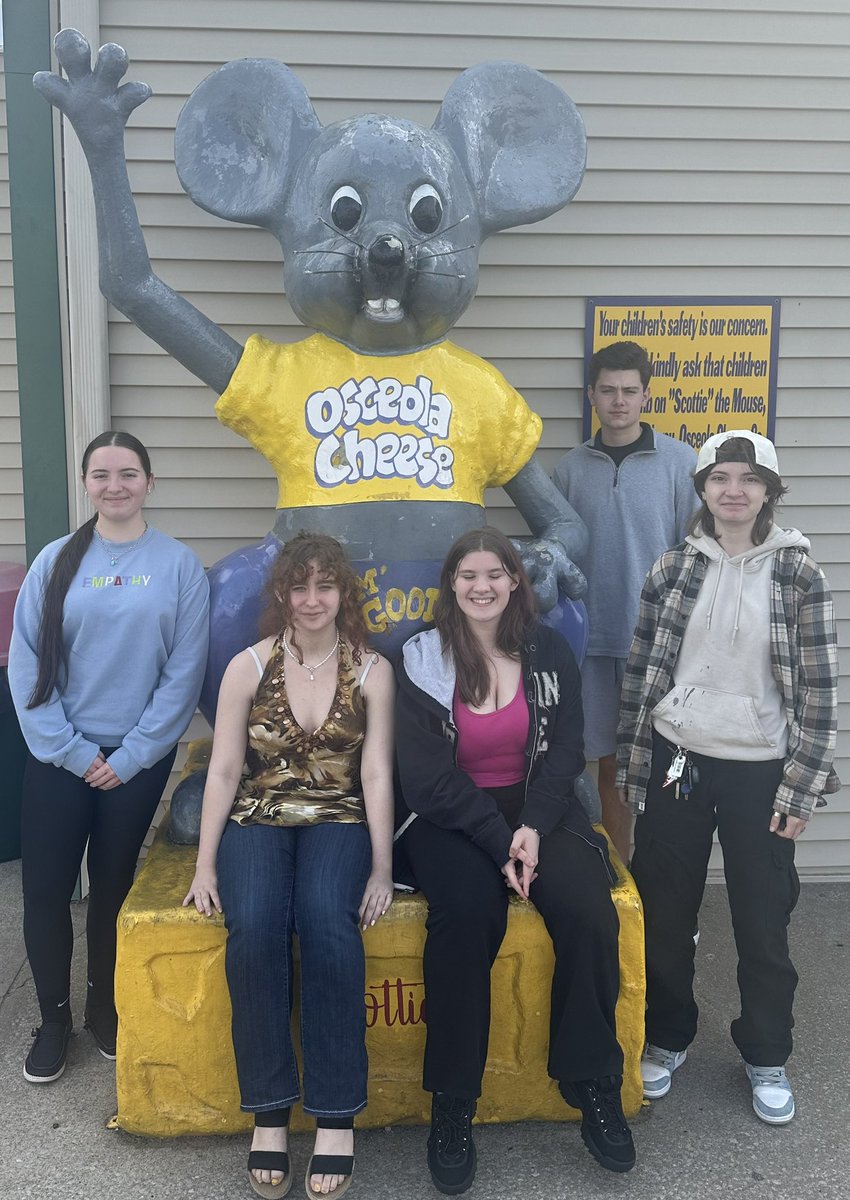 Ready to compete in the MSHSAA State Tournament ..traditional pit stop on the way to MSU. Good luck Kindra, Sophia, Kira, Bradyn, &amp; Supha!!!