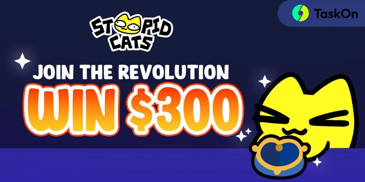1 Month TASK BLITZ: $300 UP FOR GRABS! 

We’re rewarding our most active Stoopid Cats.
10 winners will snag $30 each! 

Check out the mission at
rewards.taskon.xyz/quest/244225466

🕒 You’ve got a month! Complete all tasks, upload screenshots, and you’re in the draw.

Let’s go! May the most