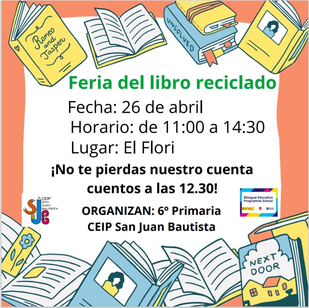 CEIP San Juan Bautista Ciudad Lineal (@sjbautistaclin) on Twitter photo 📚 Planazo para el sábado 😍 <a href="/JMDCiudadLineal/">Distrito Ciudad Lineal</a> #IIIferiadelibrodelsanjuan #viajeaguildford #familiasanjuanera 📚 Planazo para el sábado 😍 <a href="/JMDCiudadLineal/">Distrito Ciudad Lineal</a> #IIIferiadelibrodelsanjuan #viajeaguildford #familiasanjuanera