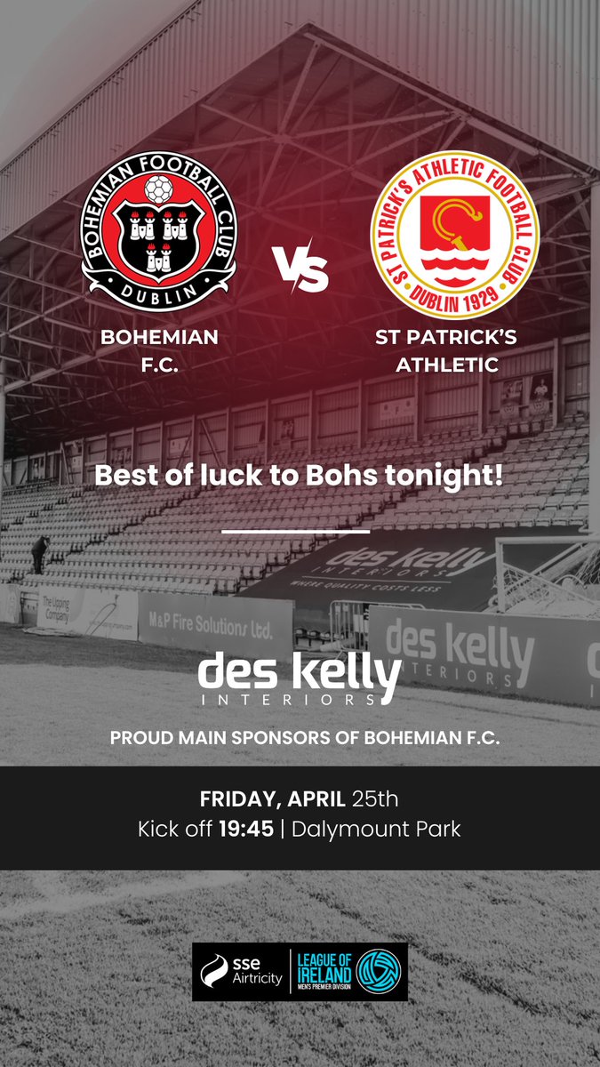 Best of luck to Bohs tonight ❤️🖤 <a href="/bfcdublin/">Bohemian Football Club</a>
