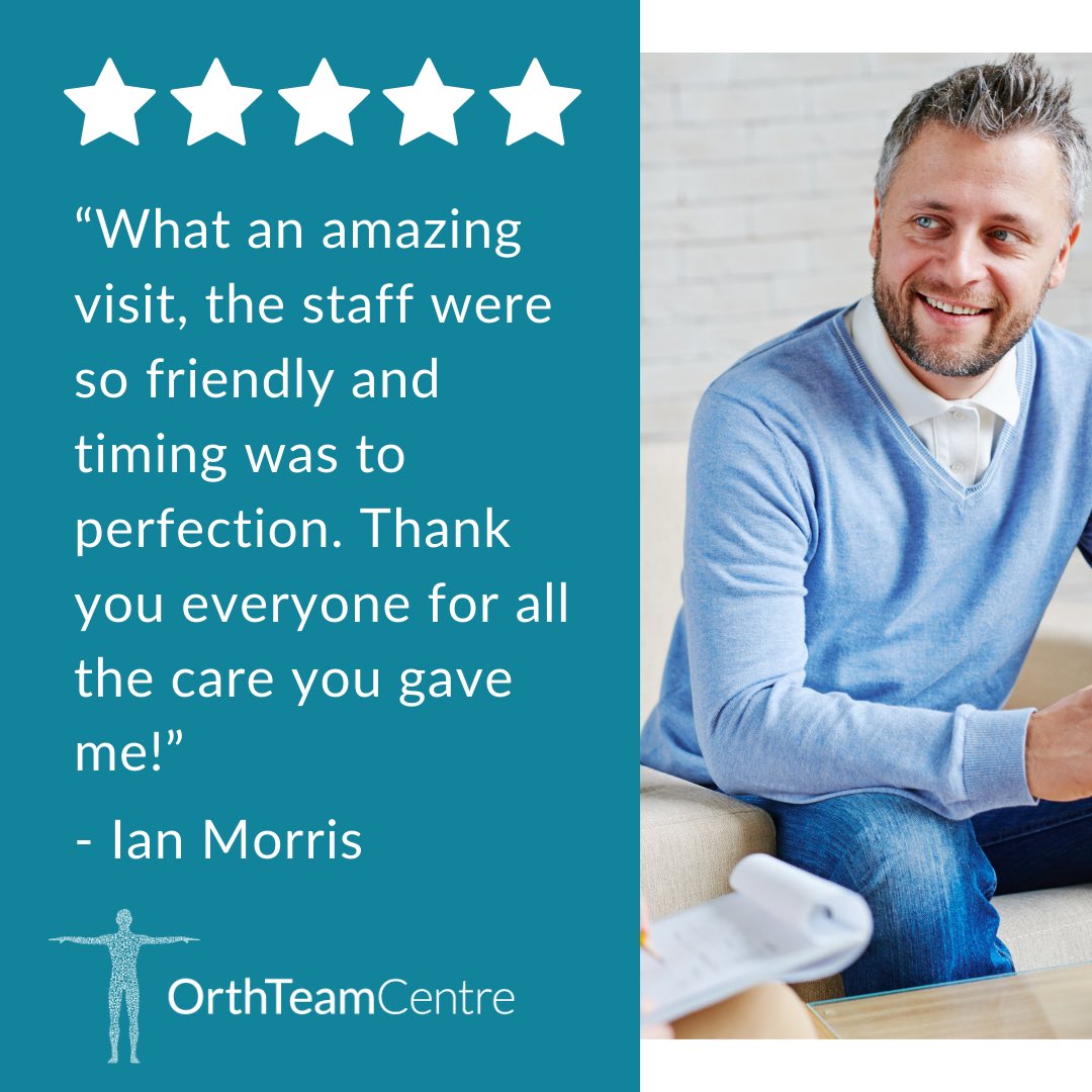 Happy patient = Happy Friday! 😀

Today we’re sharing a ⭐️⭐️⭐️⭐️⭐️ review courtesy of Ian.

We’re thrilled to hear that he had an “amazing” visit with us and that everything ran smoothly and to ⏱️. 🫶🏽

Find out how we can help you
➡️ orthteamcentre.co.uk

#FeedbackFriday