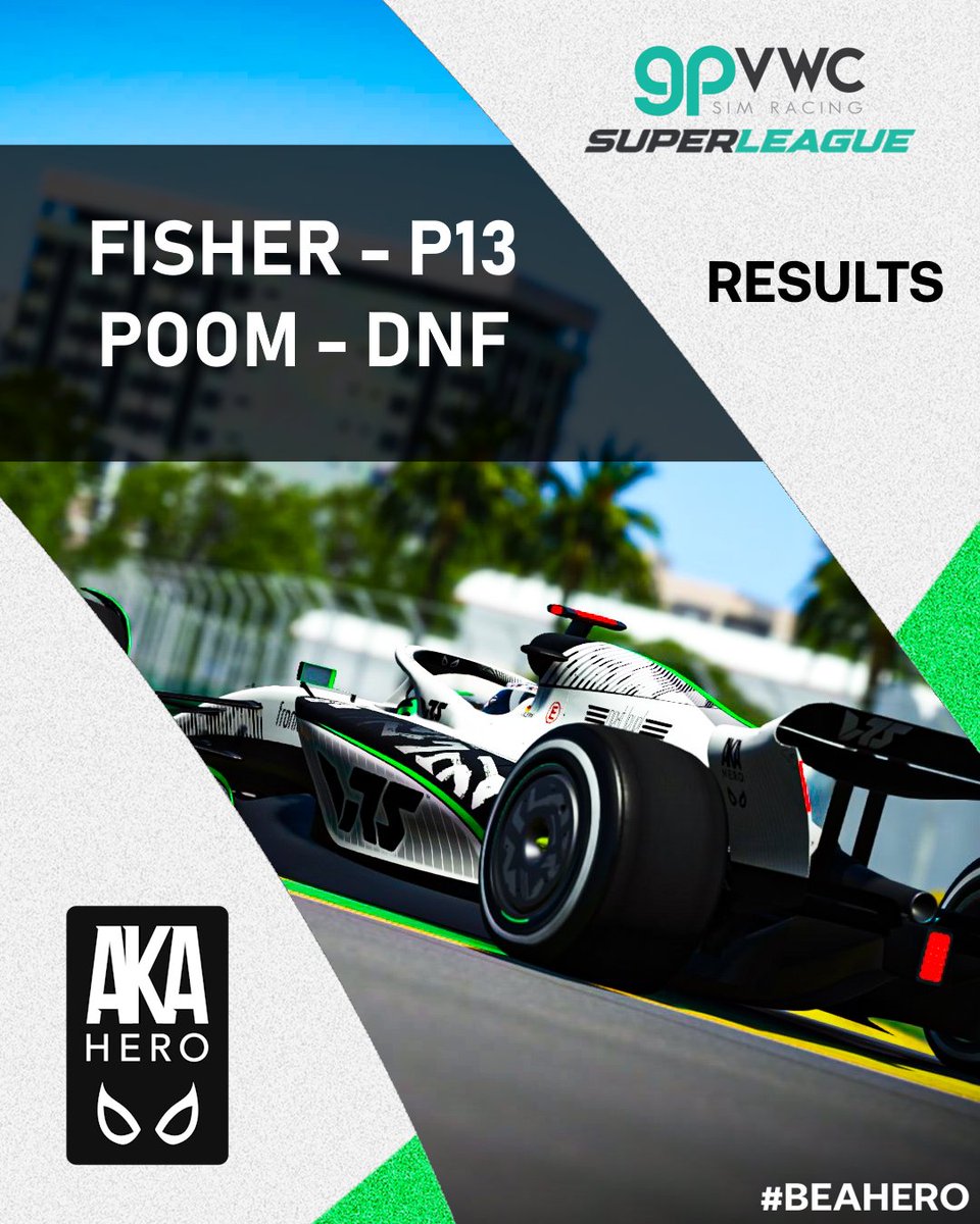 AKA HERO Simracing (@akaheroracing) on Twitter photo Good Improvement from Fisher in the Superleague and unfortunate technical issues with Poom during the race in <a href="/GPVWC/">GPVWC Simracing</a> Good Improvement from Fisher in the Superleague and unfortunate technical issues with Poom during the race in <a href="/GPVWC/">GPVWC Simracing</a>