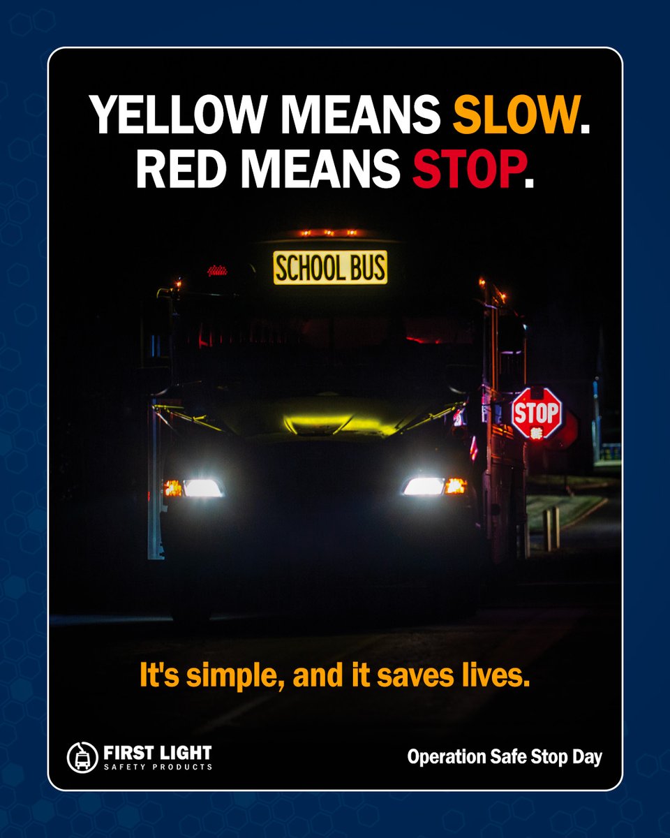 Today, on Operation Safe Stop Day, we're reminding all drivers: when you see a school bus with flashing red lights, children's safety is in your hands. Every time you pass a stopped school bus, you put our most precious cargo at risk. 

Learn more: firstlightsafety.com