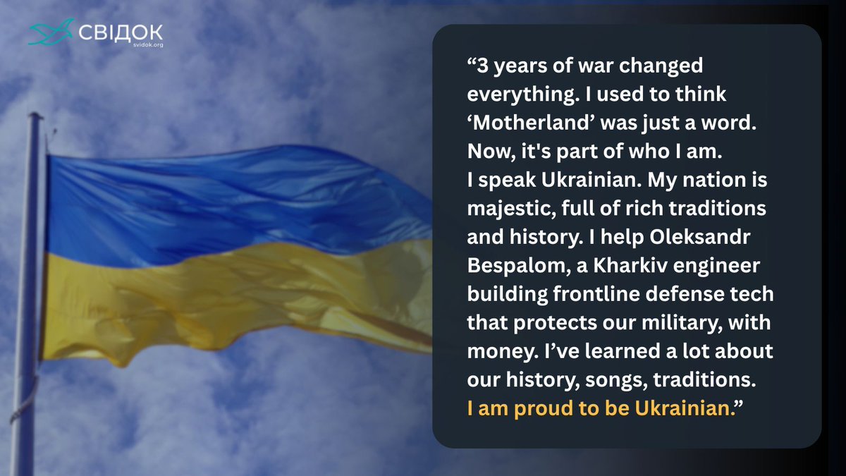 Three years of war changed her forever. She now embraces the Ukrainian language and has rediscovered the depth of her culture and history. #Ukraine #StandWithUkraine
Read more: svidok.org/notes/zmina-sv…