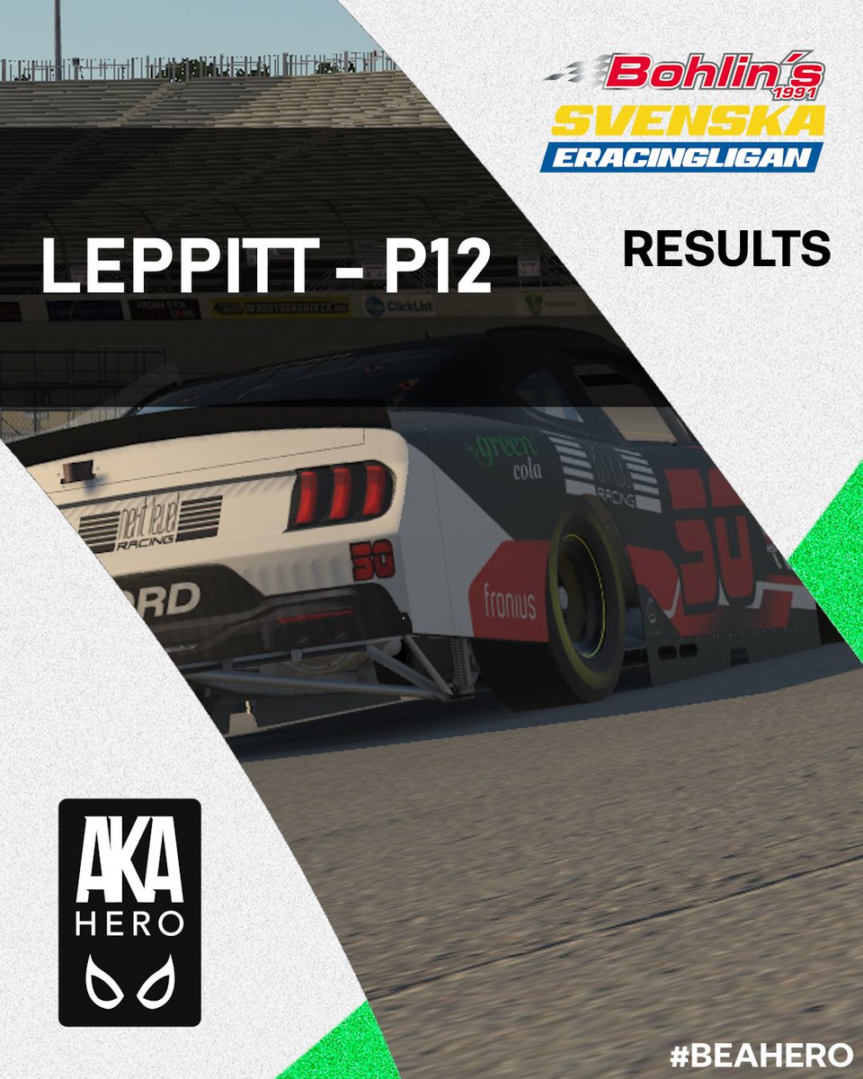 AKA HERO Simracing (@akaheroracing) on Twitter photo Solid performance in the penultimate round of the <a href="/svenskeracing/">Svenskeracing</a> for Johannes Leppitt finishing shy of a top 10. Solid performance in the penultimate round of the <a href="/svenskeracing/">Svenskeracing</a> for Johannes Leppitt finishing shy of a top 10.