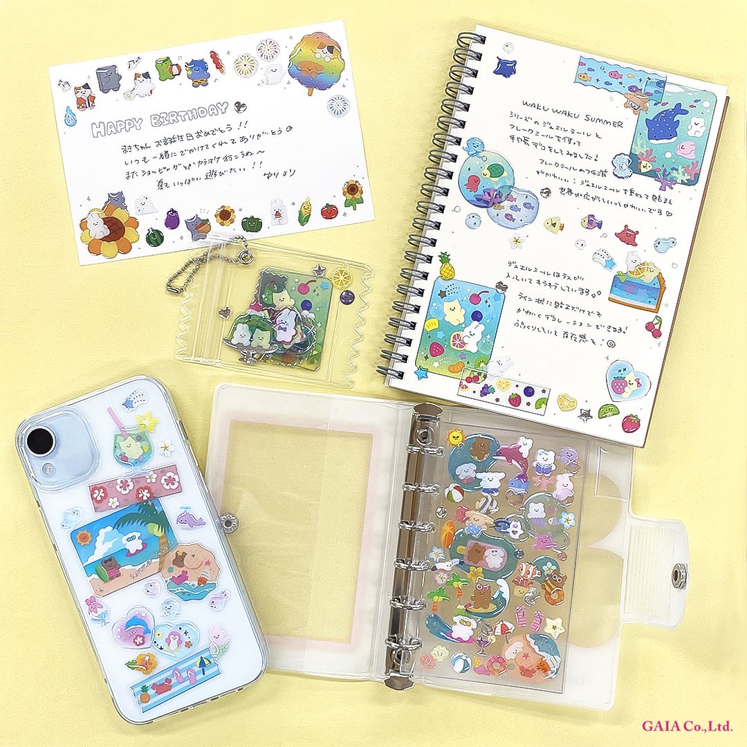 夏にぴったりのキラキラかわいいシールです😘🌈 透明素材との相性抜群