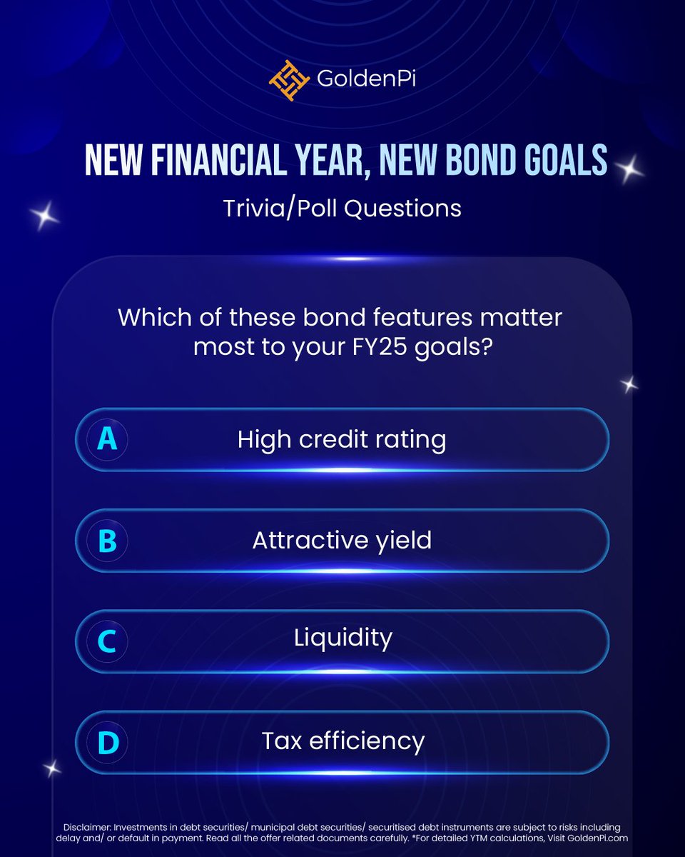 Your portfolio reflects your priorities.
Which of these matters most to you in FY25?
Comment and tell us!
#FY25Focus #InvestmentChoices #Bonds