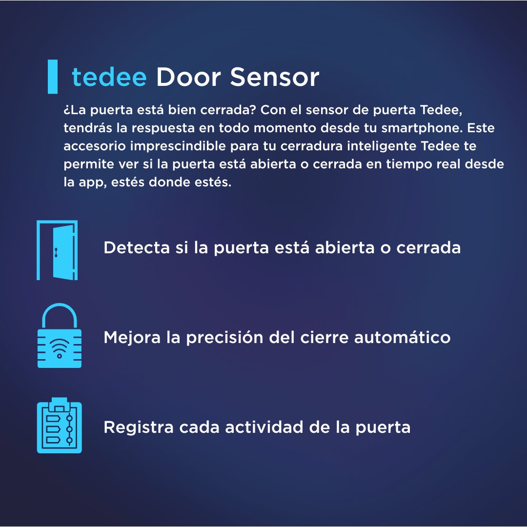 🆕 ¡Ya está aquí el sensor de puerta Tedee que todos esperaban!
Tu cerradura #tedee ahora es más inteligente que nunca.
🔹 Haz que “automático” sea realmente inteligente.
🔹 Haz que “protegido” sea más consciente.
🔹 Asegúrate de que “cerrado” signifique realmente seguro.