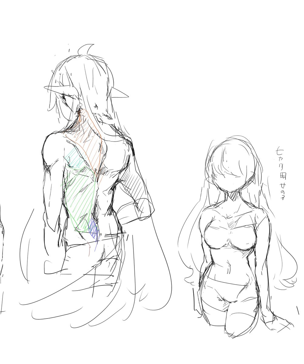 筋肉の描き方練習らくがき 