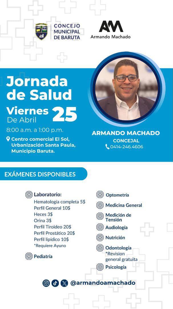 📍Atención📍
#25abril
Vecino de Santa Paula te esperamos en nuestra jornada médica, para brindarte atención de calidad. 
¡Acude, estaremos para ti!