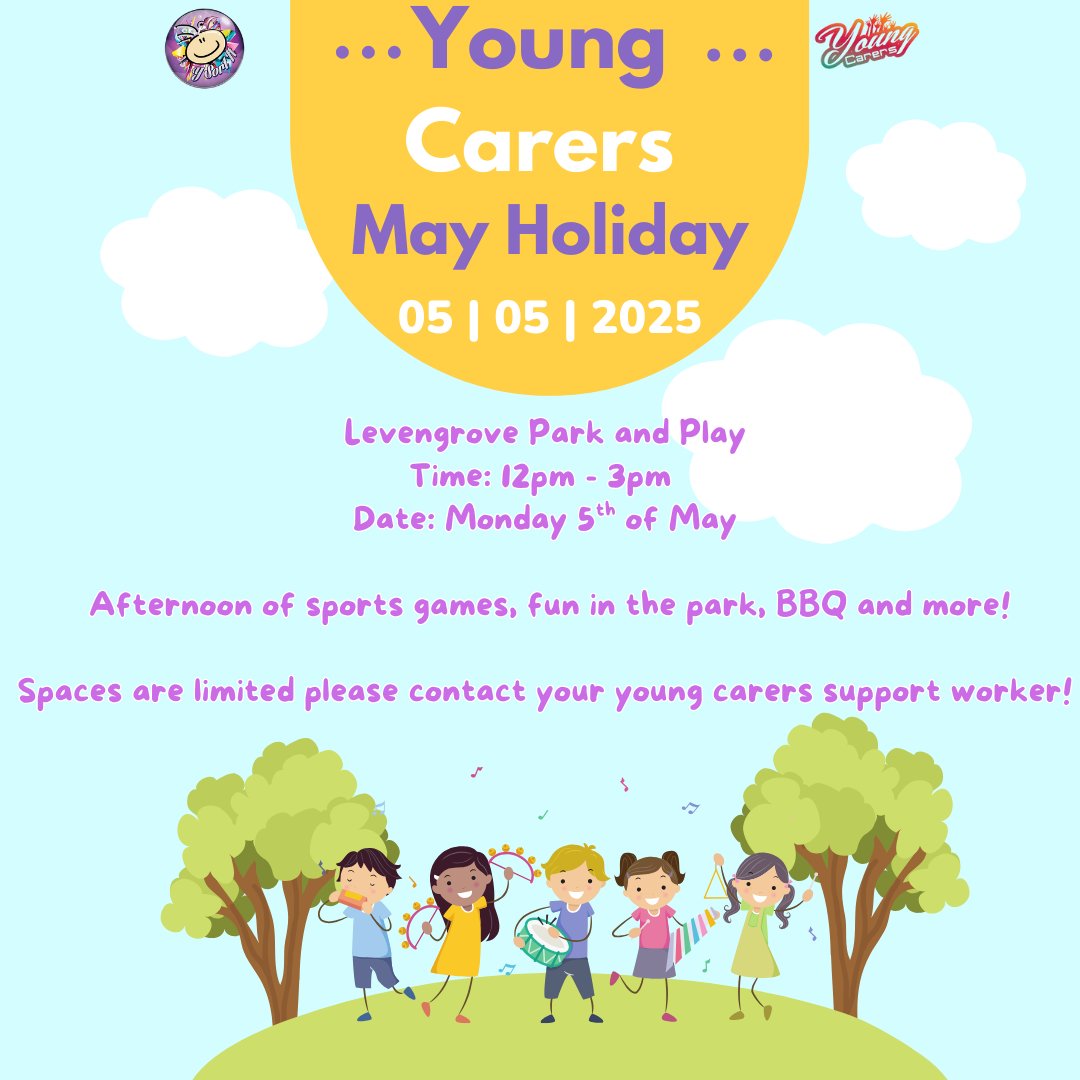 🌟 Join us for an exciting afternoon at Levengrove Park 🌳 for some BBQ, sports games, and park play! 🏞️ Spaces are limited, so be sure to contact your worker now to secure your spot! 🙌 #YoungCarers #LevengrovePark #FunInTheSun #SupportingYouth #MakingMemories 🌭🏀🌳