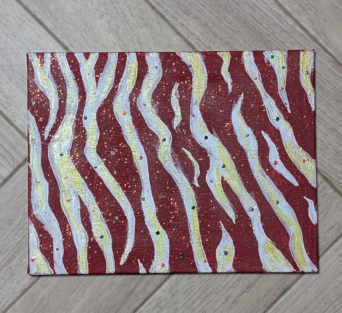 ゼブラ柄描いたよ！🦓
 #アート
 #art
 #しまうま 
 #アクリル画