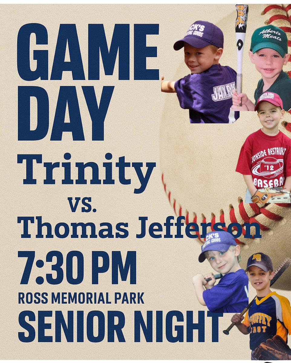 TrinityBasebal2's tweet image. It’s SENIOR NIGHT under the lights!
Trinity Baseball takes on Thomas Jefferson tonight at 7:30 PM at Ross Memorial Park.
Come out and support our seniors one last time at home!
#TrinityBaseball #SeniorNight #GameDay #HillerPride