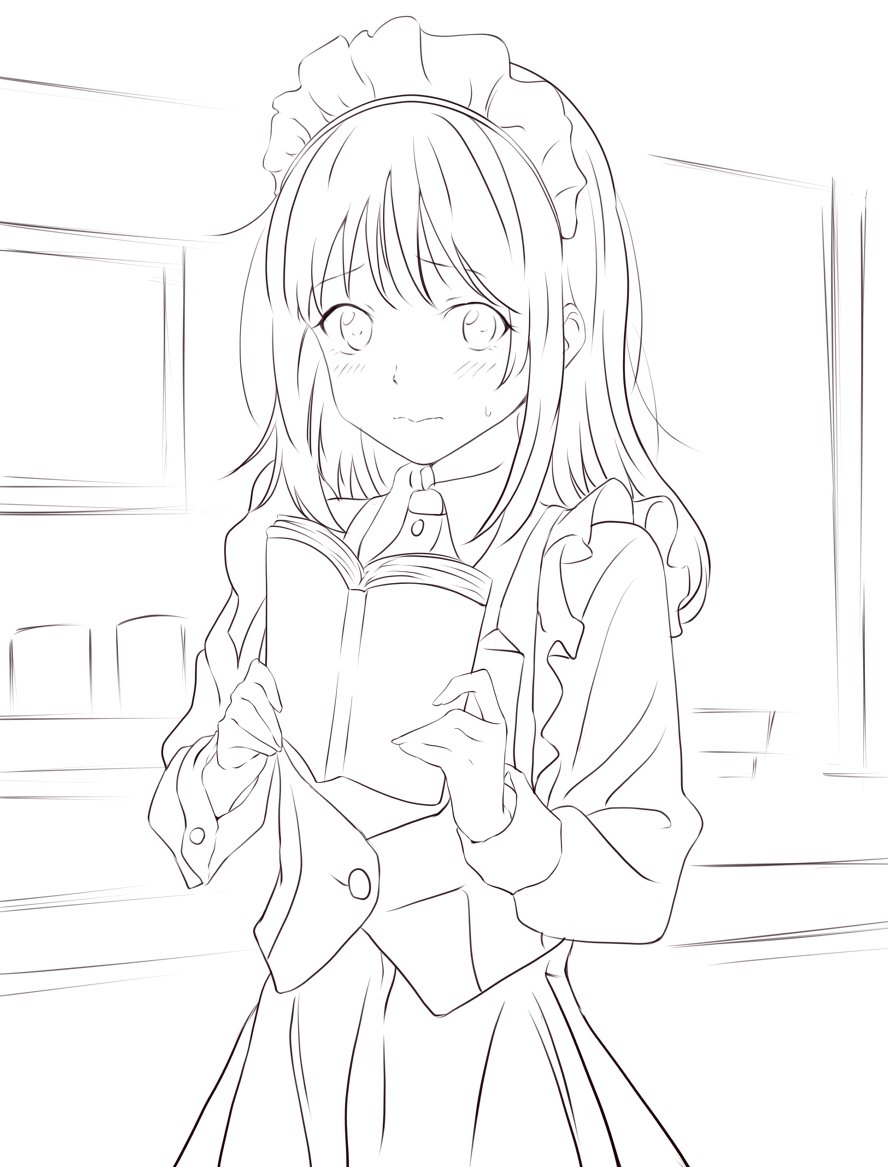 #花は咲く修羅の如く #花修羅 #春山花奈 #藤寺美徳 #朗読 #線画
メイド服を着させられる花菜っち