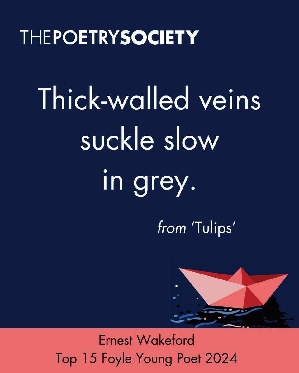 An extract from Ernest Wakeford's 'Tulips', a winning poem in the Foyle Young Poets of the Year Award 2024.

Read the full poem at poems.poetrysociety.org.uk/poems/tulips/ 

If you're a poet aged 11-17, enter this year's competition by 31 July at foyleyoungpoets.org

#FoyleYoungPoets