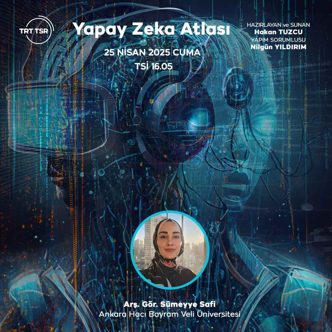 Bugün saat 16.05'te TRT TSR'de Yapay Zeka ve Şehir Tasarımı konuşacağız. <a href="/TRTTSR/">TRT Türkiye'nin Sesi Radyosu</a>