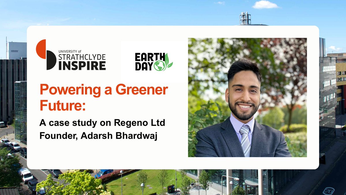 StrathInspire's tweet image. For #EarthDay2025 we shone a spotlight on Adarsh Bhardwaj, founder of Regeno - a venture that is accelerating the shift to clean energy through renewable technology solutions 🌍

Read it here: strath.ac.uk/workwithus/str…