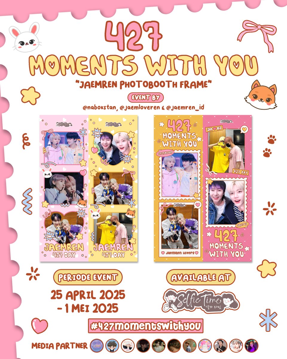 selfietimeid's tweet photo. Jangan sampai ketinggalan buat foto dan cobain frame event Jaemin dan Renjun dari @jaemloveren @NABOKSTAN

Frame event Jaemin dan Renjun ini sudah tersedia dari tanggal 25 April - 1 Mei 2025 di seluruh store Selfie Time lho! 🥰
 
#selfietime #jaemin #renjun #nct https://t.co/QSdTmV3KrK