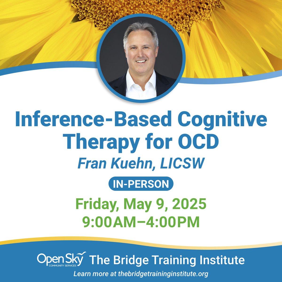 Explore Inference-Based Cognitive Therapy—an effective approach for treating OCD. Join Fran Kuehn, LICSW, for this in-depth training. 

Learn more: bridgetraininginstitute.givecloud.co/product/FKuehn…

#OCDtreatment #CBT #professionaldevelopment #training