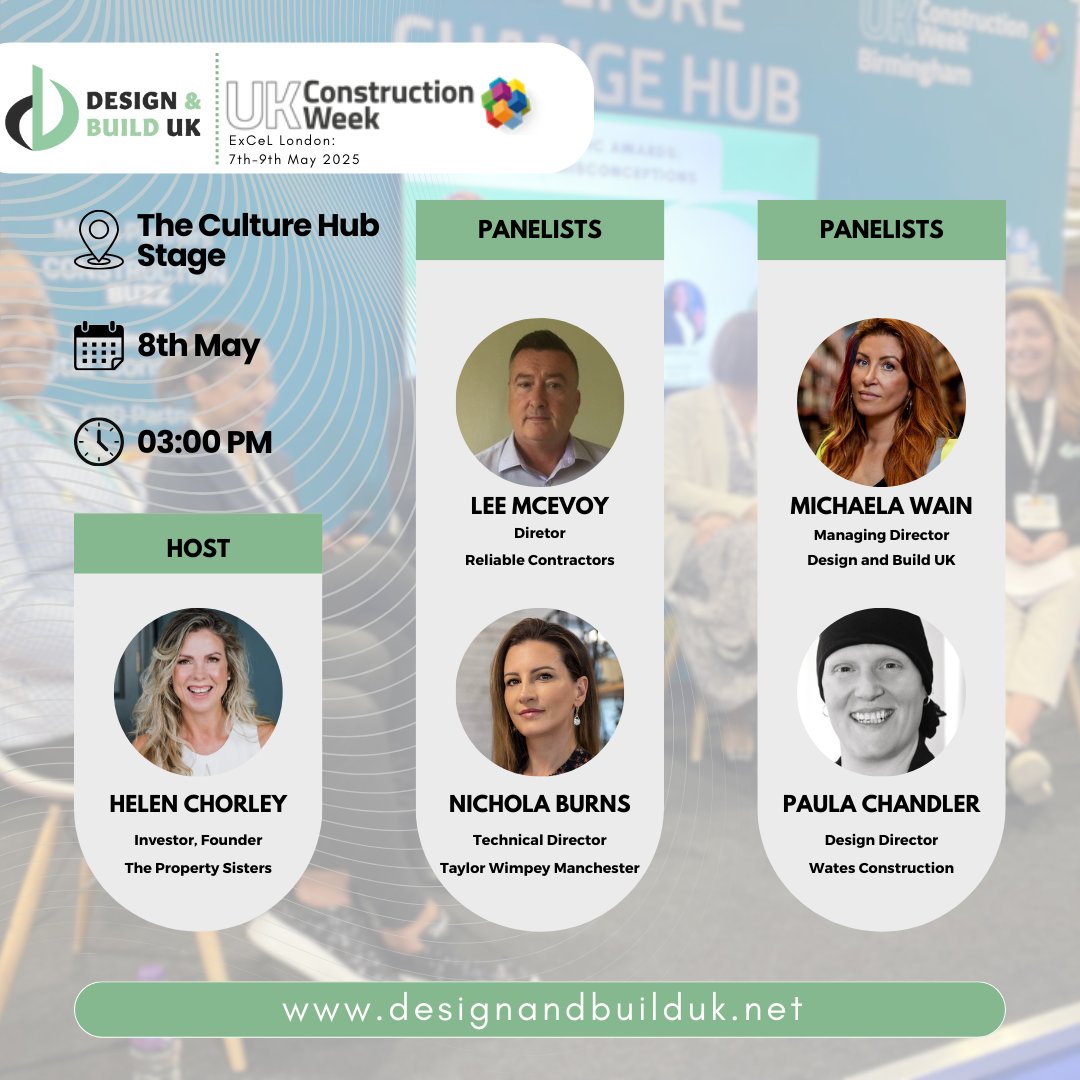 Breaking the Barriers: Attracting and Retaining Women in Construction

Meet the Panelists:

🏗️ Lee McEvoy
🏘️ Nichola Burns
🎖️ Paula Chandler
🚀 Michaela Wain

🎙️ Hosted by: Helen Chorley – Investor &amp; Founder, Property Sisters

#WomenInConstruction #DesignAndBuildUK