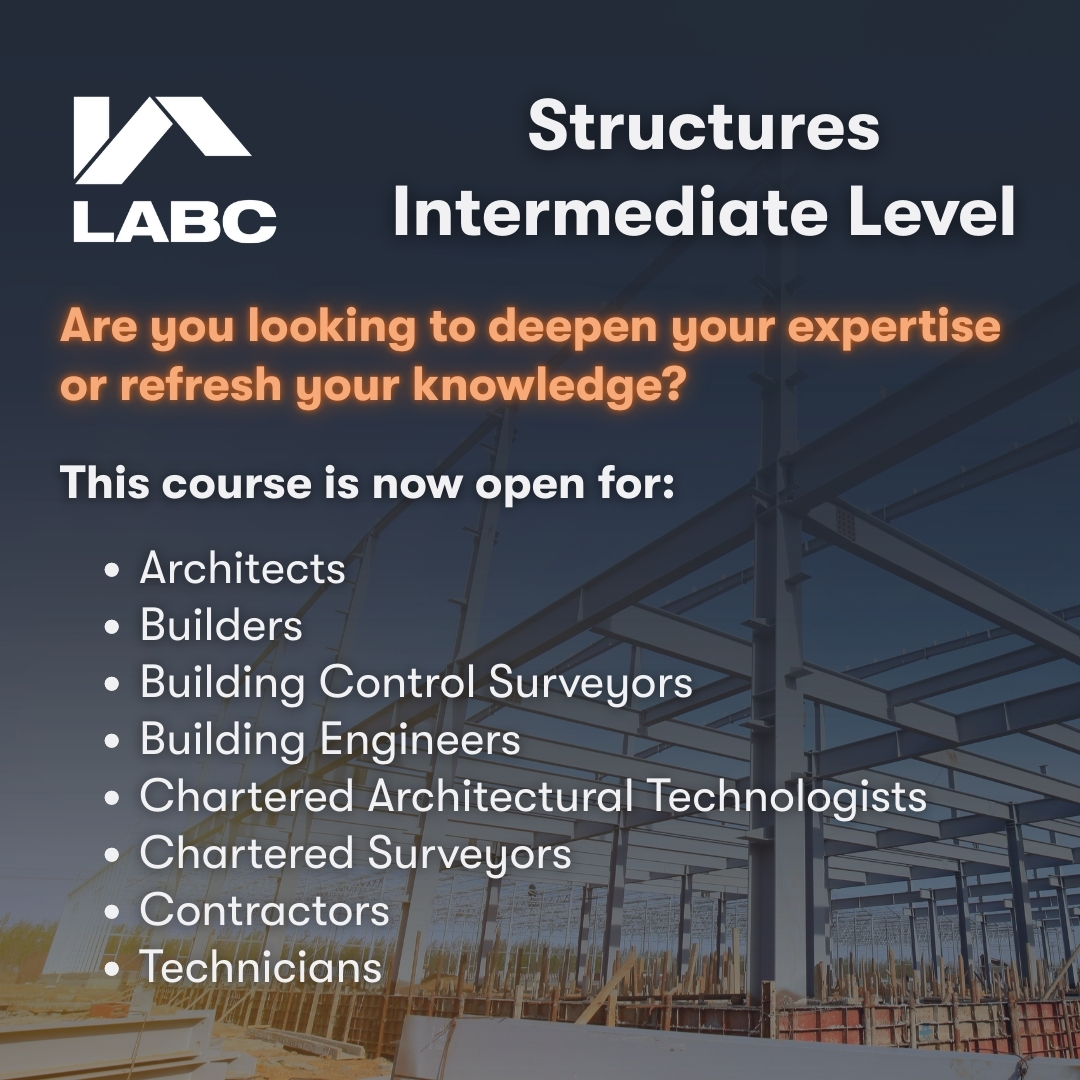 📢 Now open to architects, builders and engineers! 

Boost your knowledge of structures design skills on LABCs two part Structures CPD!

Upcoming dates:

Part 1 - 21 May: ow.ly/4Afz50VG6vt
Part 2 - 22 May: ow.ly/5kZR50VG6vq
