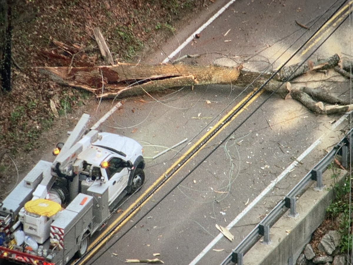 Large down tree that pulled down wires closes Painters Run Rd in Upper St Clair between Bower Hill and McMillan Rd. #SKY4 #WTAE #Breaking