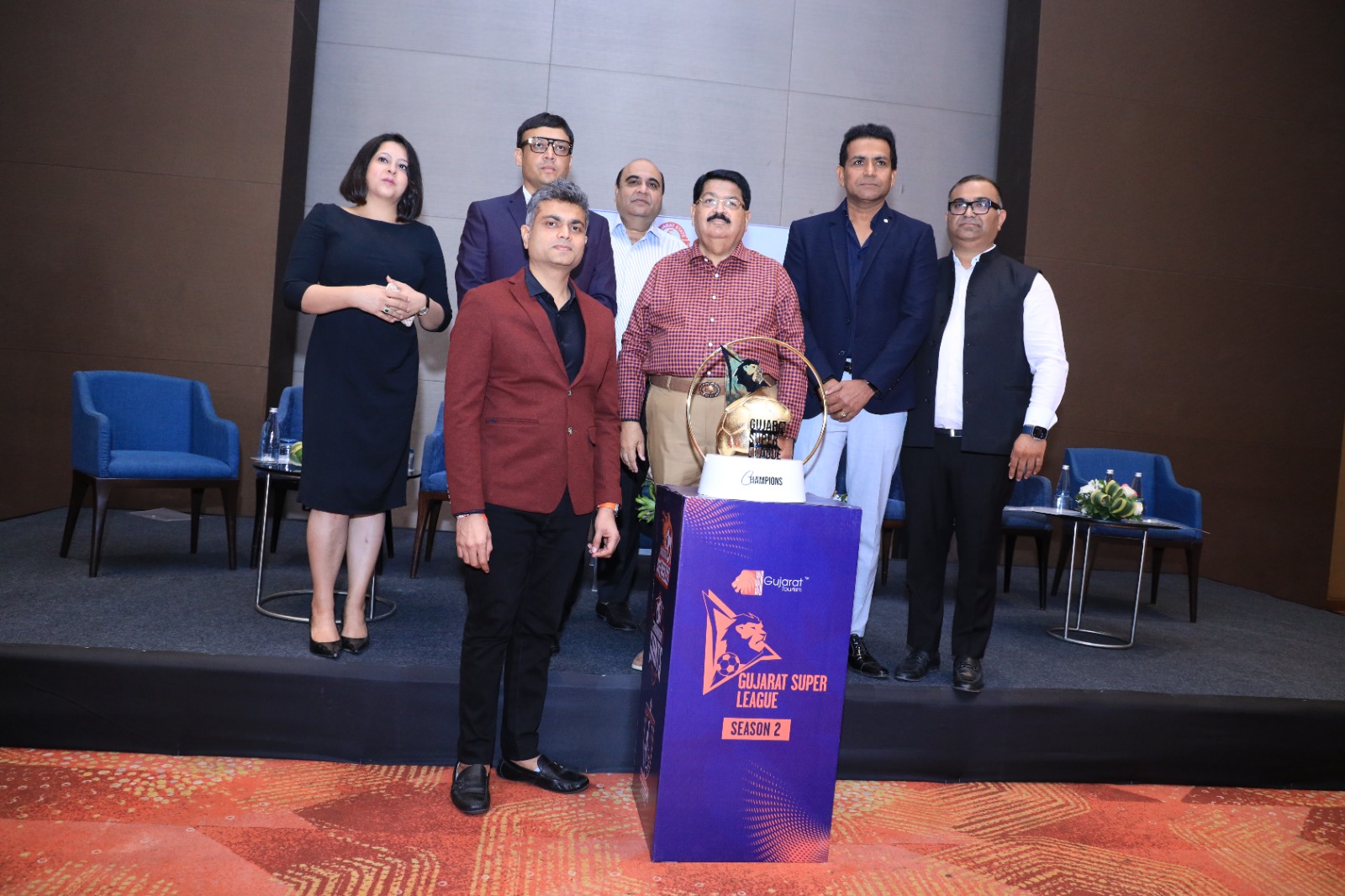 GSFA announces Season 2 of Gujarat Super League; Parimal Nathwani unveils trophy and jersey