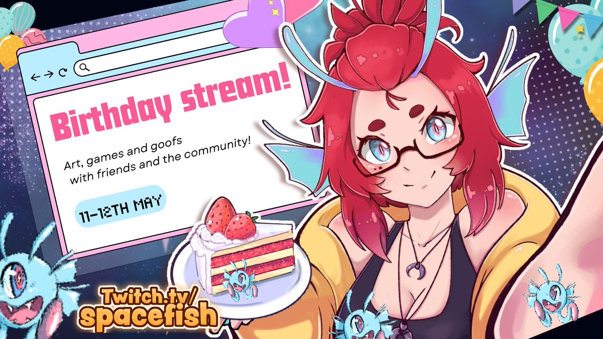 ✨Birthday event ✨🎂
 🗓️May 11-12th 
 what games would you like to see us play that day? see you there sweet bean!~✨🐟