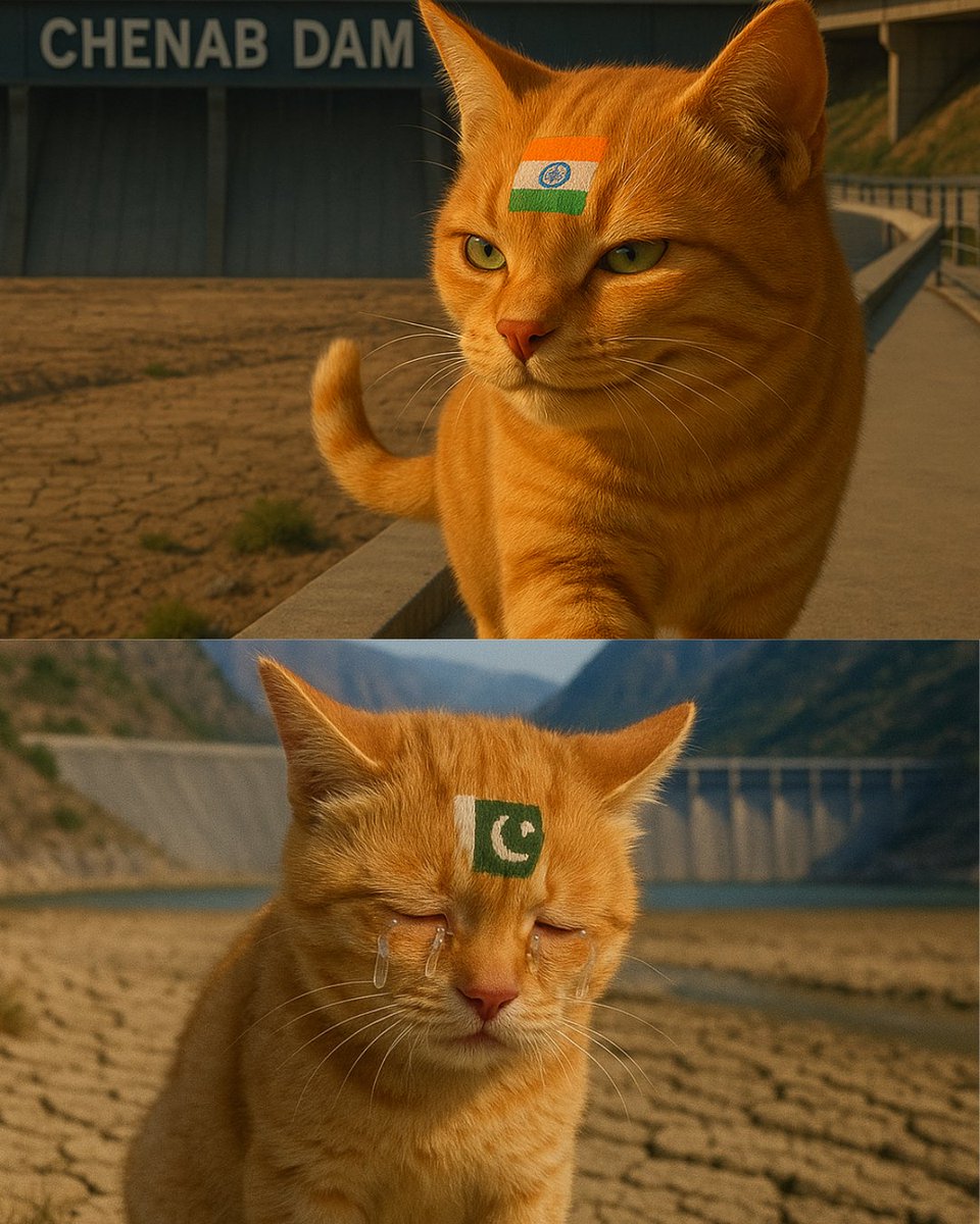 BilluWorld's tweet photo. Tap diplomacy: Indian cat says meow means no!

#IndusWaterTreaty
#PahalgamTerroristAttack
#Cat #IndiaPakistan https://t.co/2SozrwPgP7
