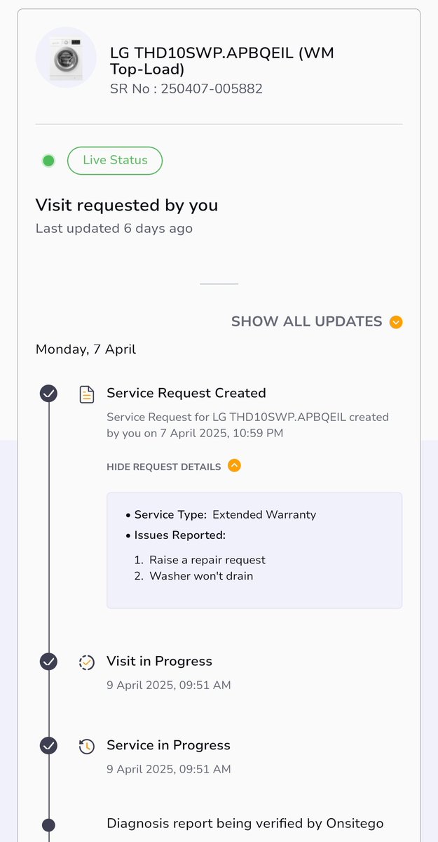 rajraghu07's tweet image. @onsitego I am fed up with your service. Unfortunately I bought an AMC for the LG washing machine. I am tired of keeping following up with your employees Here are screenshots of my calls SR- 250407-005882... Pathetic service #onsitego