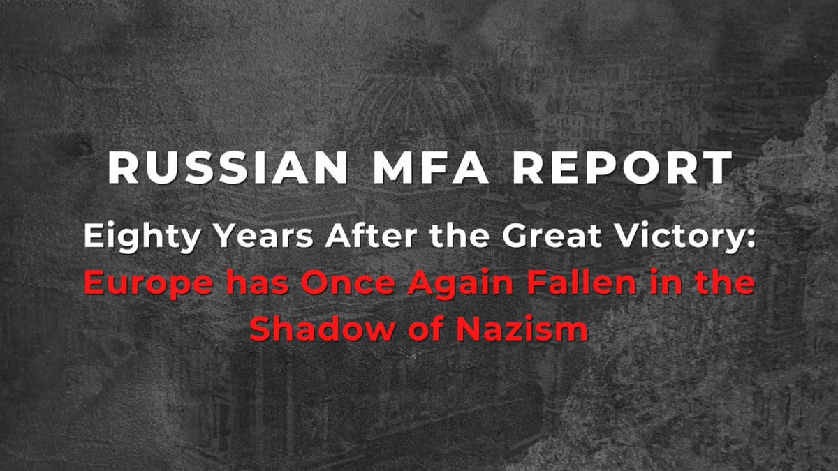 #Victory80

📄 In May of 1945 it seemed that Nazism had been eradicated once and for all.

Yet only the tip of this sinister iceberg was destroyed. The roots and the breeding ground endured, and today Nazism is once again raising its head in Europe.

t.me/MFARussia/24587