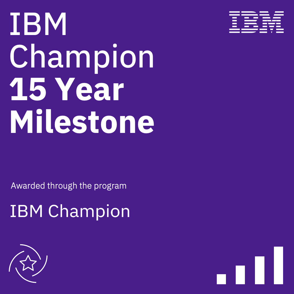 A new badge for 15 years as an IBM Champion. Thanks IBM.
credly.com/badges/a7c241a…