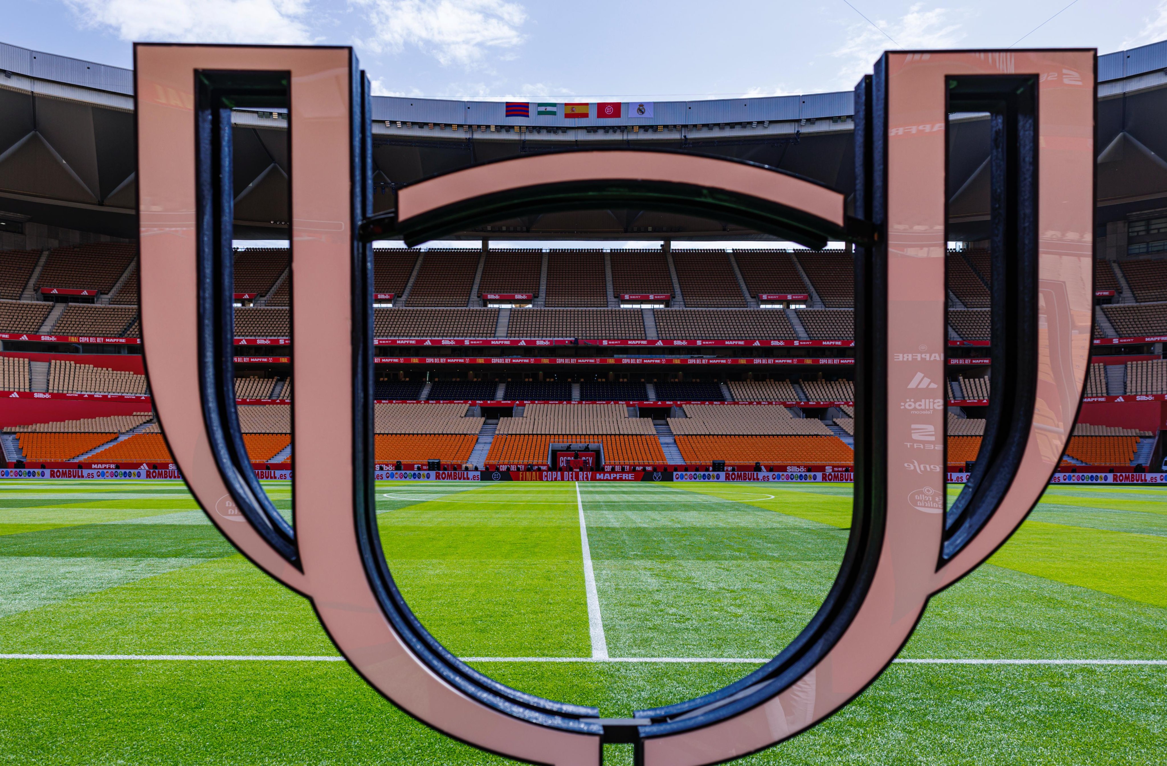 El logo de la Copa del Rey, en La Cartuja (Foto: RFEF).