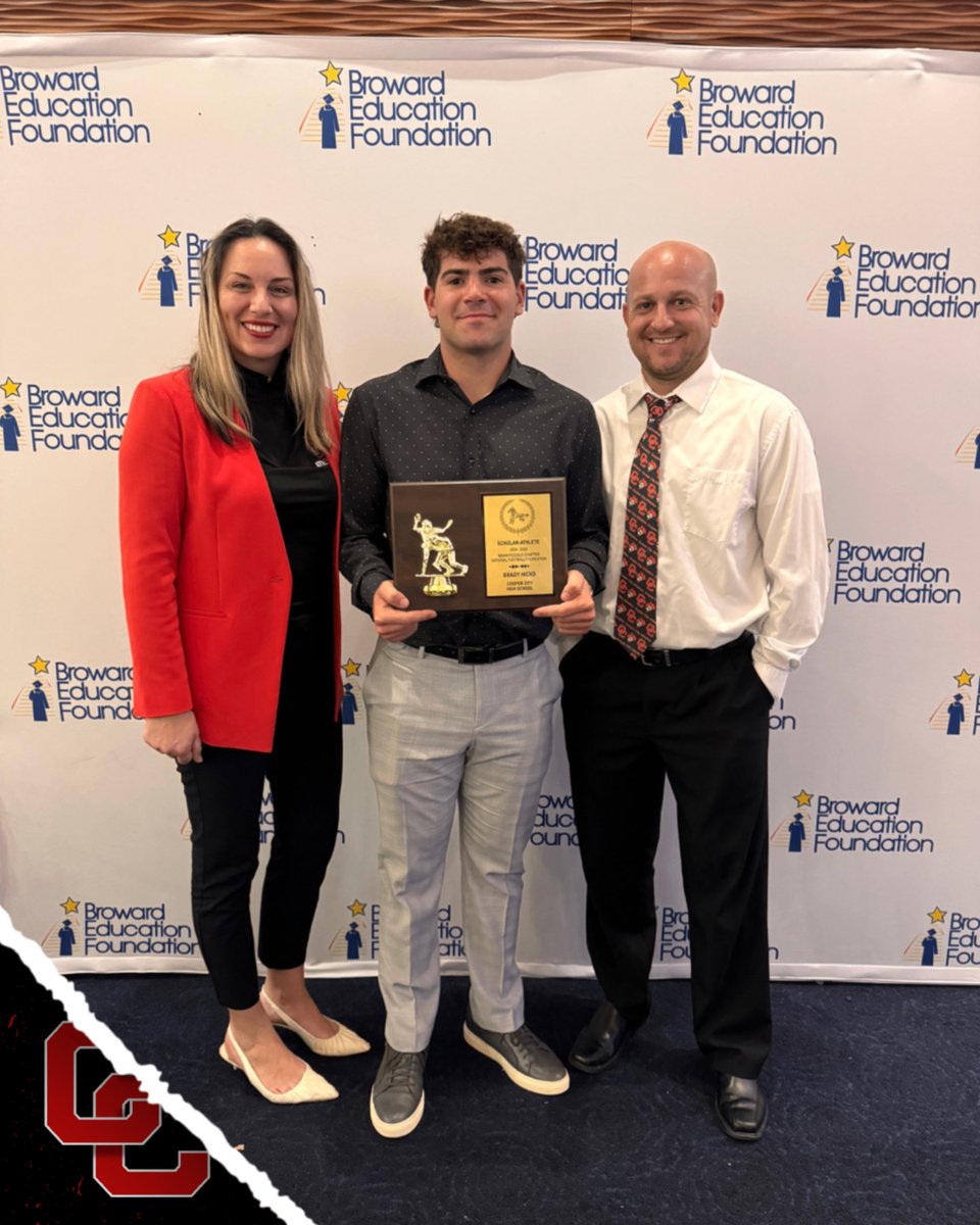 Congrats Brady Hicks on being Cooper City High School's 2025 Brian Piccolo Scholar Athlete Award Winner. <a href="/Principal_CCHS/">Principal Perkovic</a>