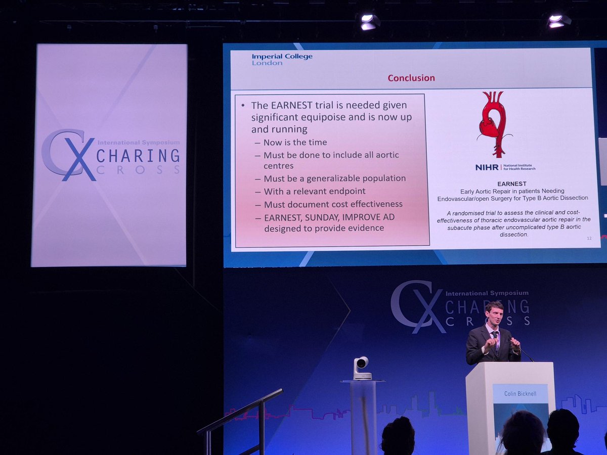 EARNEST (@earnesttrial) on Twitter photo 📍Live from <a href="/CXSymposium/">CX Symposium</a>
Fantastic to see Professor Bicknell present the EARNEST trial — there was great energy in the room and strong support for this much-needed RCT in Uncomplicated Type B Aortic Dissection.
<a href="/NIHRresearch/">National Institute for Health and Care Research</a> 👏
#ClinicalTrials #AorticDissection #VascularSurgery 📍Live from <a href="/CXSymposium/">CX Symposium</a>
Fantastic to see Professor Bicknell present the EARNEST trial — there was great energy in the room and strong support for this much-needed RCT in Uncomplicated Type B Aortic Dissection.
<a href="/NIHRresearch/">National Institute for Health and Care Research</a> 👏
#ClinicalTrials #AorticDissection #VascularSurgery
