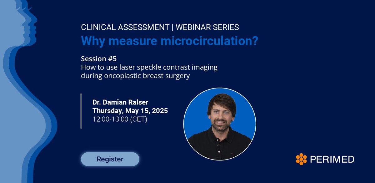 Join our webinar with <a href="/damian_ralser/">Damian Ralser</a> to see why PeriCam PSI could change the game in early tissue viability assessment. In his observational study, Dr. Ralser found a significant correlation between perfusion and postoperative necrosis. Sign up: events.teams.microsoft.com/event/a68d23ce…
