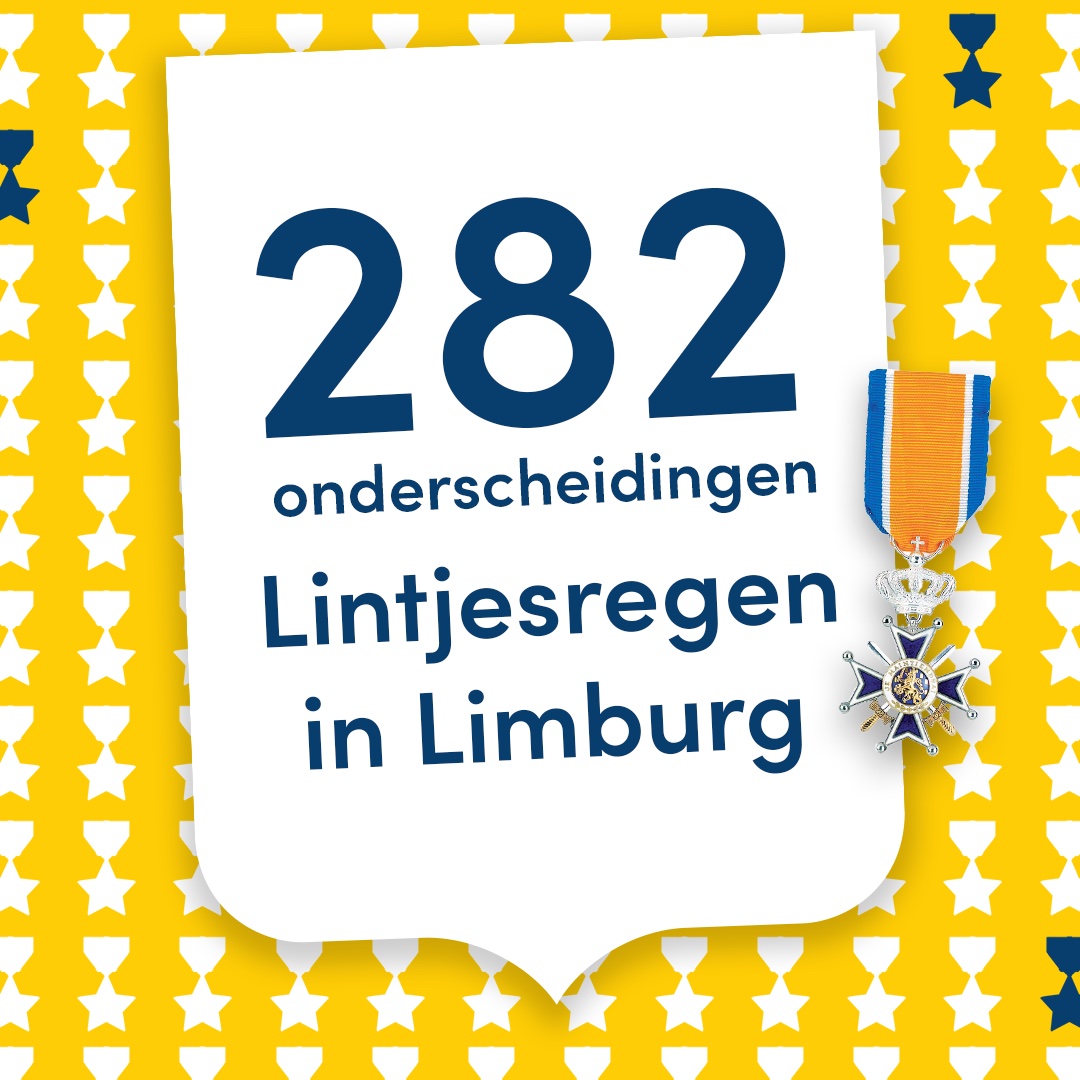 We mogen 285 Limburgers feliciteren! Ze ontvangen vandaag allemaal een Koninklijke onderscheiding voor hun inzet voor Limburg. 

Lees meer over de onderscheidingen en de bijzondere redenen waar onze provinciegenoten ze voor hebben ontvangen op bit.ly/4jry1pD