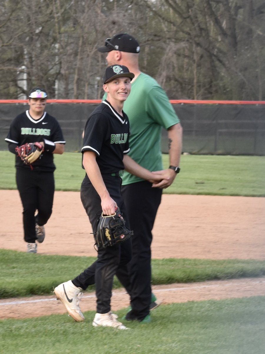 Game #9
Dillon Heaton struck out 19 batters as the southpaw led Clinton Central Varsity Bulldogs past Taylor
Varsity Titans 5-0 on Thursday at Taylor High School.
Heaton allowed zero hits and zero runs over seven innings!

Heaton led Clinton Central Varsity Bulldogs with three