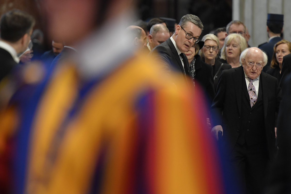 President Michael D. Higgins and his wife Sabina today paid their respects to His Holiness Pope Francis in St Peter’s Basilica in the Vatican