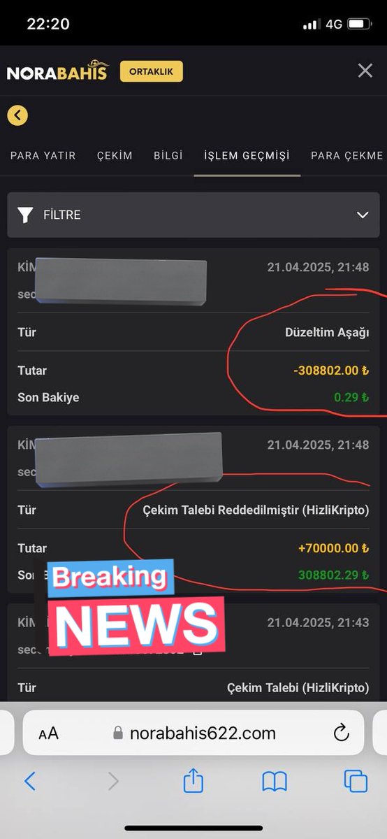 Bsikayet2023's tweet photo. @ResmiNorayedek e 15K yatırıyor #Bahis oynuyor
Kaybediyor &amp; kazanıyor.
50K çekimi ödeniyor!
Oynamaya devam edince
308.000₺ kazanıyor
Riskbirimi böyle uygun gördü diyerek
Üyenin tüm kazancı siliniyor
#Norabahis tarafından
Sorun çözülürse RT yapan ve bizi takip eden 5 kişiye 5K 💸 https://t.co/k2qUNGn4Gl